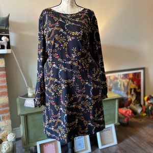 PLUS NWOT LOFT Sz 24 Navy floral dress.